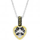 NEW 14K Gold Silver CZ Heart Pendant Necklace