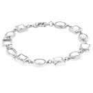 NEW White Gold Silver Tone Clear CZ Bracelet