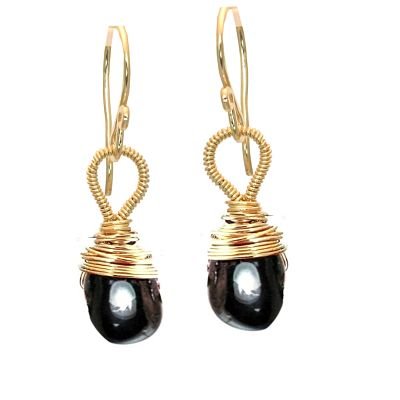 Calico Juno 925 Sterling Silver Black Garnet Earrings