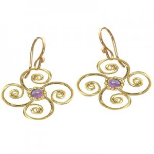 Calico Juno14k Gold Victorian Amethyst Earrings