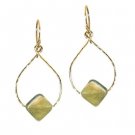 Calico Juno 14k Gold Green Garnet Drop Earrings