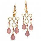 Calico Juno 14k Gold  Garnet Amethyst Earrings