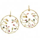 Calico Juno 14k Gold Circle Hemimorphite Earrings
