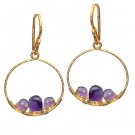 Calico Juno 14k Gold Amethyst Earrings
