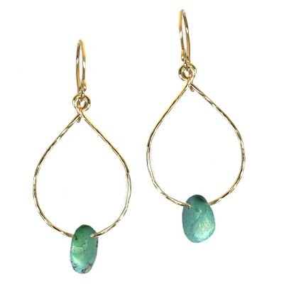 Calico Juno 14k Gold Turquooise Drop Earrings