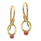 Calico Juno14k Gold Pink Ruby Dangle Earrings