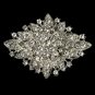 Elegant Crystal Silver Bridal Brooch Pin Hair Clip