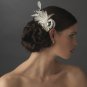 Rhinestone Floral Feather Bridal Brooch Hair Clip