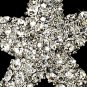 Silver Starfish Crystal CZ Bridal Brooch Pin