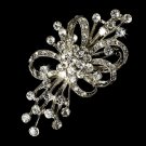 Elegant Vintage Silver Crystal Bridal Brooch Pin