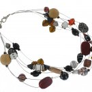 Chicos NEW Red Black Wood Floating Beads Necklace