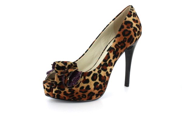 New Leopard Open Toe Platform Pump High Heels Shoes