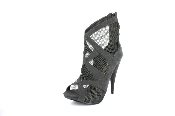 NEW Gray Suede Mesh Platform Ankle Boots Shoes