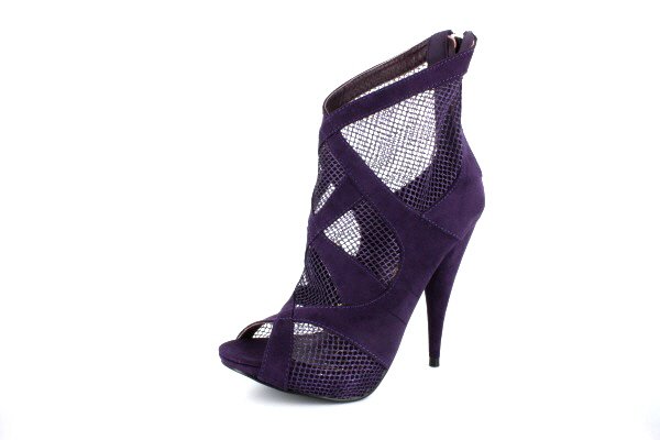 NEW Purple Suede Mesh Platform Ankle Boots Shoes