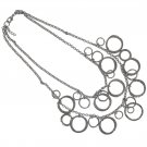 Chicos NEW Two Strand Silver Hoop Necklace Pendant