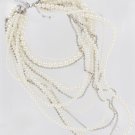 White House Black Market Pearl Rhinestone Long Necklace