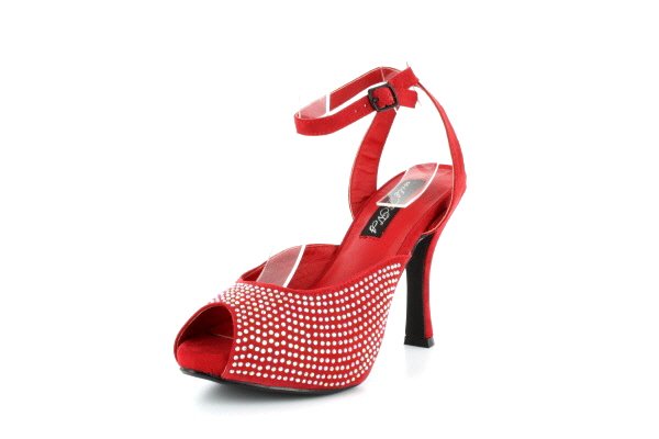 Red Rhineston Platform High Heel Shoes