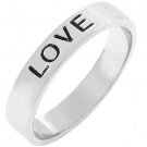NEW White Gold Silver "Love" Eternity Ring