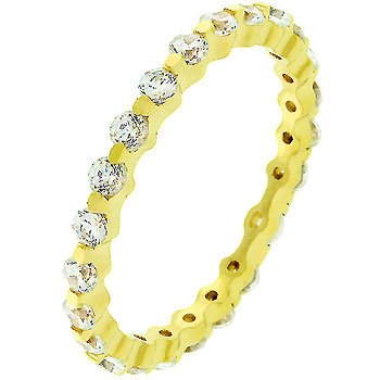 NEW 14K Gold 925 Sterling Silver CZ Eternity Ring