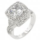 NEW White Gold Silver Classic Style CZ  Ring