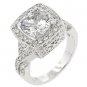 NEW White Gold Silver Classic Style CZ  Ring