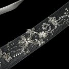 Beautiful Floral Sheer Netting Sequin White Headband