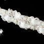 Silver Rhinestone Pearl White Ribbon Headband Tiara