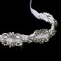 Silver Crystal Rhinestone White Ribbon Headband Tiara