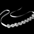 White Flower Lace Sequin Ribbon Headband Tiara