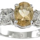 NEW 925 Sterling Silver CZ Genuine Citrine Ring