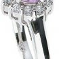 NEW 925 Sterling Silver CZ Heart Genuine Amethyst Ring