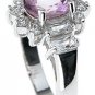 NEW 925 Sterling Silver CZ Genuine Amethyst Ring