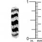 NEW White Gold Silver Black Enamel CZ Stacker Ring