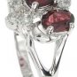 NEW 925 Sterling Silver CZ Genuine Red Garnet Ring