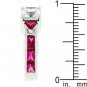 New White Gold Silver Trillion Cut Ruby Crystals Ring