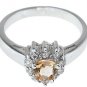 NEW 925 Sterling Silver CZ Genuine Citrine Heart  Ring