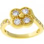 NEW 14k Gold Clover Cubic Zirconia Ring