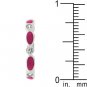 NEW White Gold Silver Fuschia Enamel CZ Stacker Ring