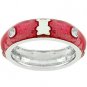 NEW White Gold Silver Pink Ice Enamel Teddy Bear Ring