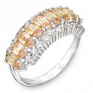 NEW 925 Sterling Silver Champagne CZ Ring