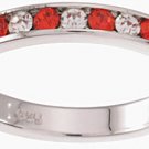 NEW 925 Sterling Silver CZ Ruby Eternity Band Ring