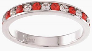 NEW 925 Sterling Silver CZ Ruby Eternity Band Ring