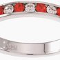 NEW 925 Sterling Silver CZ Ruby Eternity Band Ring