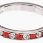 NEW 925 Sterling Silver CZ Ruby Eternity Band Ring