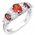 NEW 925 Sterling Silver Garnet CZ Ring