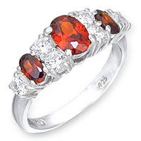 NEW 925 Sterling Silver Garnet CZ Ring