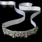 Rhinestone White Ribbon Bridal Headband Tiara