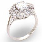 NEW 925 Sterling Silver Rosette CZ Ring