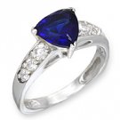 NEW 925 Sterling Silver Montana Blue CZ Ring