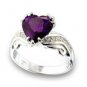 NEW 925 Sterling Silver Amethyst Heart CZ Ring